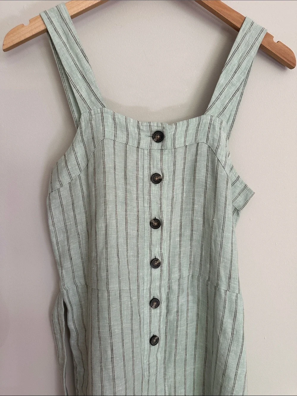 Everlane Linen Picnic Jumpsuit Seafoam